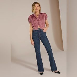 Favorite Daughter Petite Valentina Shortie Super High Rise Mini Bootcut in 31